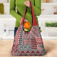 Aotearoa Kowhaiwhai Taniko Patchwork Motifs Grocery Bag LT9 - Polynesian Pride