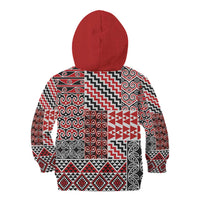 Aotearoa Kowhaiwhai Taniko Patchwork Motifs Kid Hoodie