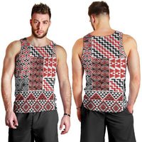 Aotearoa Kowhaiwhai Taniko Patchwork Motifs Men Tank Top LT9 - Polynesian Pride