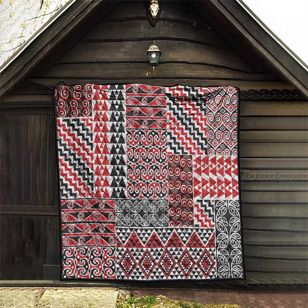 Aotearoa Kowhaiwhai Taniko Patchwork Motifs Quilt