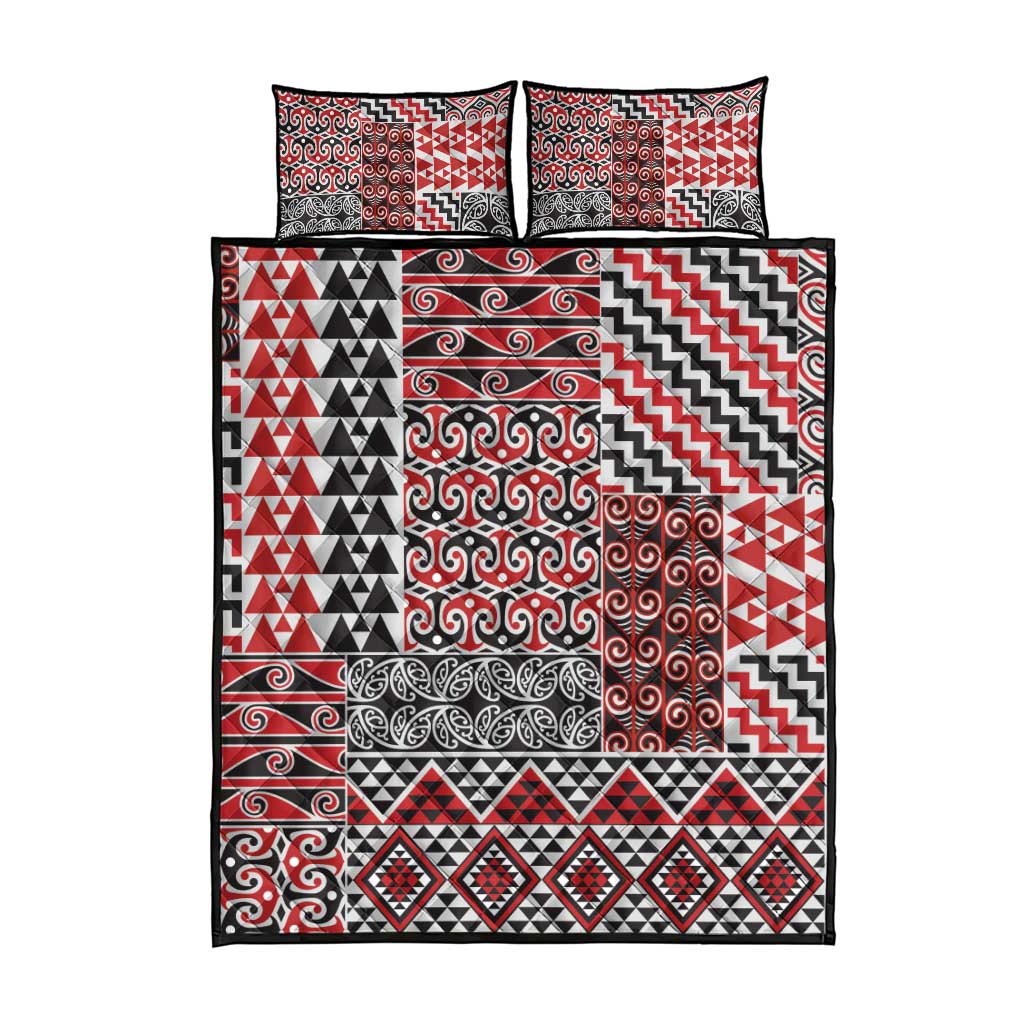 Aotearoa Kowhaiwhai Taniko Patchwork Motifs Quilt Bed Set LT9 - Polynesian Pride