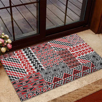 Aotearoa Kowhaiwhai Taniko Patchwork Motifs Rubber Doormat LT9 - Polynesian Pride