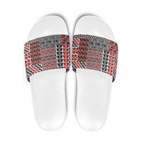 Aotearoa Kowhaiwhai Taniko Patchwork Motifs Slide Sandals - Polynesian Pride