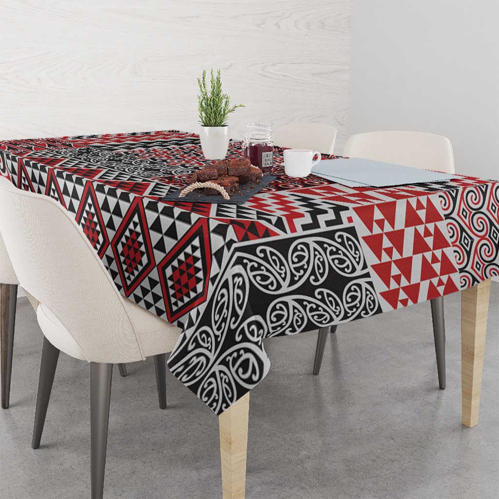 Aotearoa Kowhaiwhai Taniko Patchwork Motifs Tablecloth LT9 - Polynesian Pride