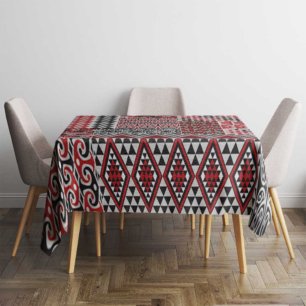 Aotearoa Kowhaiwhai Taniko Patchwork Motifs Tablecloth LT9 - Polynesian Pride