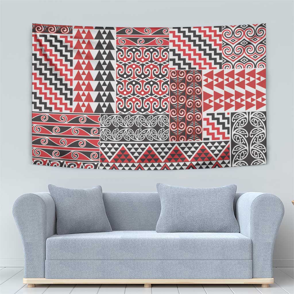 Aotearoa Kowhaiwhai Taniko Patchwork Motifs Tapestry