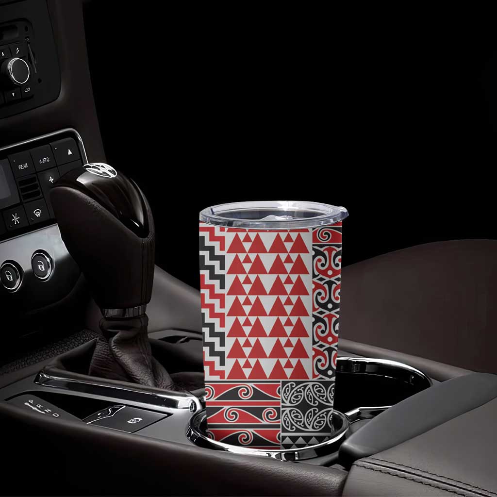 Aotearoa Kowhaiwhai Taniko Patchwork Motifs Tumbler Cup LT9 - Polynesian Pride