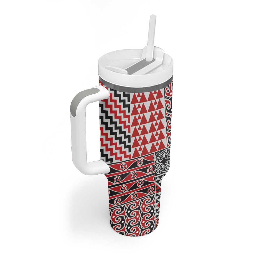 Aotearoa Kowhaiwhai Taniko Patchwork Motifs Tumbler With Handle LT9 - Polynesian Pride