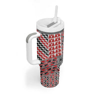 Aotearoa Kowhaiwhai Taniko Patchwork Motifs Tumbler With Handle LT9 - Polynesian Pride