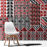 Aotearoa Kowhaiwhai Taniko Patchwork Motifs Window Curtain LT9 - Polynesian Pride