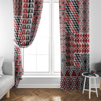 Aotearoa Kowhaiwhai Taniko Patchwork Motifs Window Curtain LT9 - Polynesian Pride