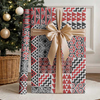 Aotearoa Kowhaiwhai Taniko Patchwork Motifs Wrapping Paper LT9 - Polynesian Pride