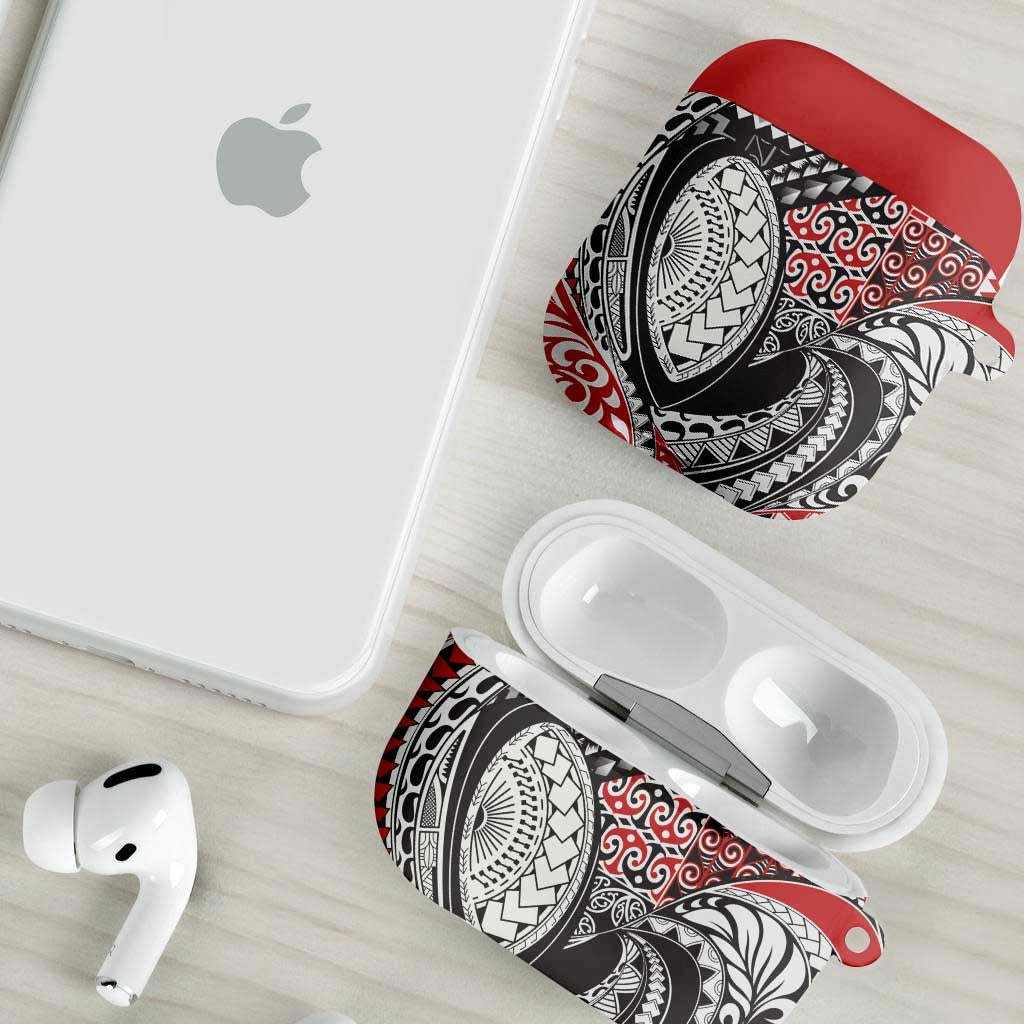 Aotearoa Maori Rugby Tribal Tattoo AirPods Case Kowhaiwhai Taniko Patchwork Motifs - Polynesian Pride