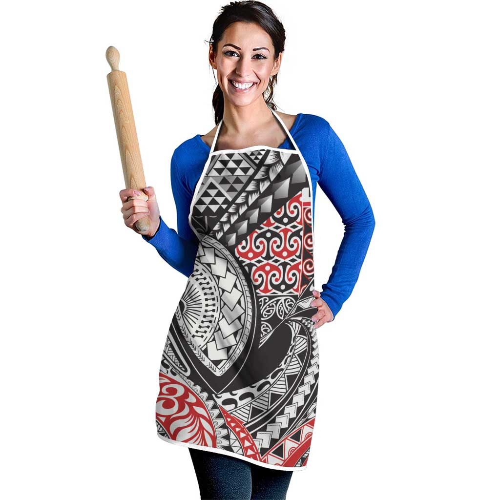 Aotearoa Maori Rugby Tribal Tattoo Apron Kowhaiwhai Taniko Patchwork Motifs - Polynesian Pride