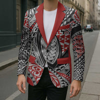 Aotearoa Maori Rugby Tribal Tattoo Blazer Kowhaiwhai Taniko Patchwork Motifs - Polynesian Pride