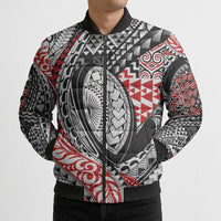 Aotearoa Maori Rugby Tribal Tattoo Bomber Puffer Jacket Kowhaiwhai Taniko Patchwork Motifs - Polynesian Pride