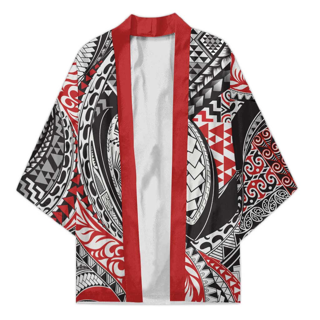 Aotearoa Maori Rugby Tribal Tattoo Kimono Kowhaiwhai Taniko Patchwork Motifs - Polynesian Pride