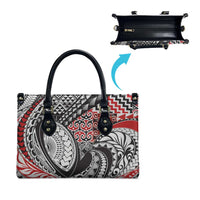 Aotearoa Maori Rugby Tribal Tattoo Leather Bag Kowhaiwhai Taniko Patchwork Motifs - Polynesian Pride