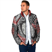 Aotearoa Maori Rugby Tribal Tattoo Padded Jacket Kowhaiwhai Taniko Patchwork Motifs - Polynesian Pride
