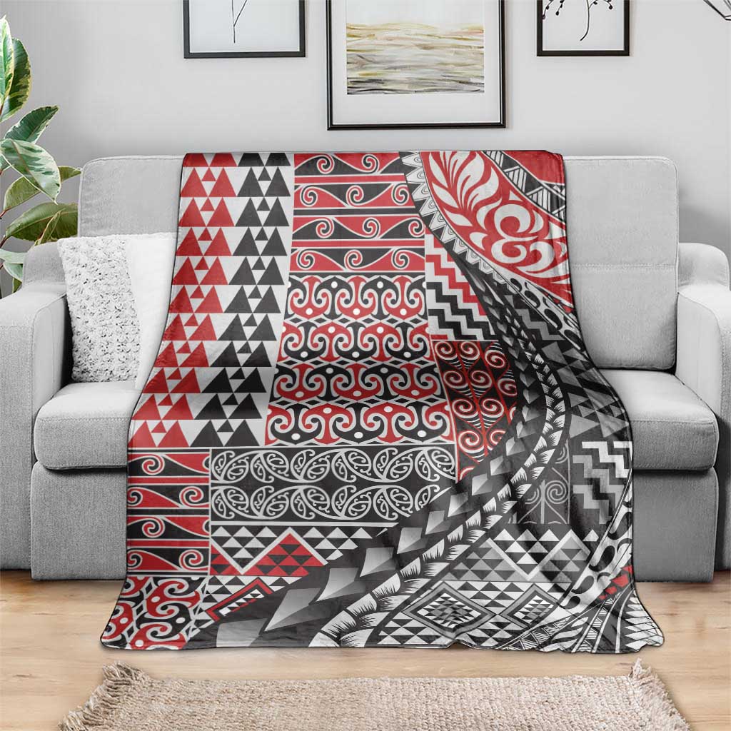 Aotearoa Maori Tribal Tattoo Blanket Kowhaiwhai Taniko Patchwork Motifs LT9 - Polynesian Pride