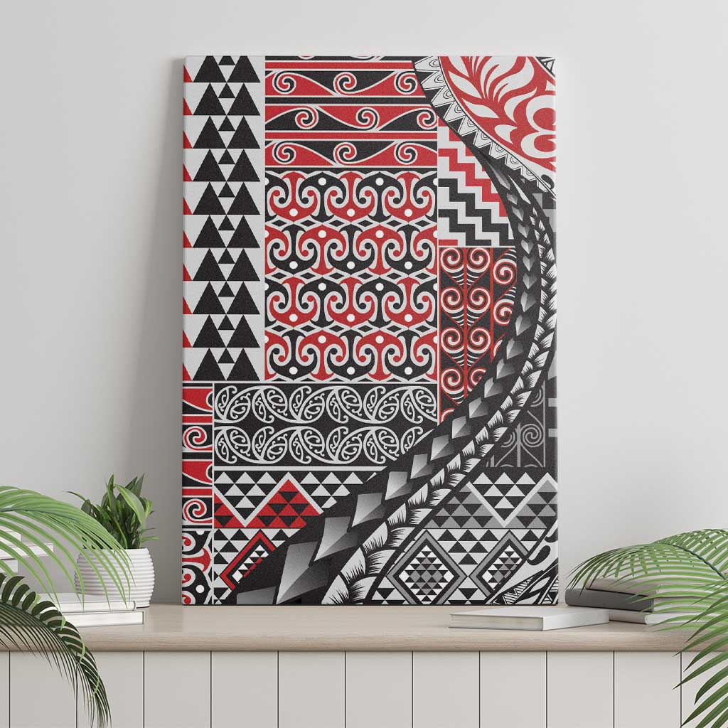 Aotearoa Maori Tribal Tattoo Canvas Wall Art Kowhaiwhai Taniko Patchwork Motifs LT9 - Polynesian Pride