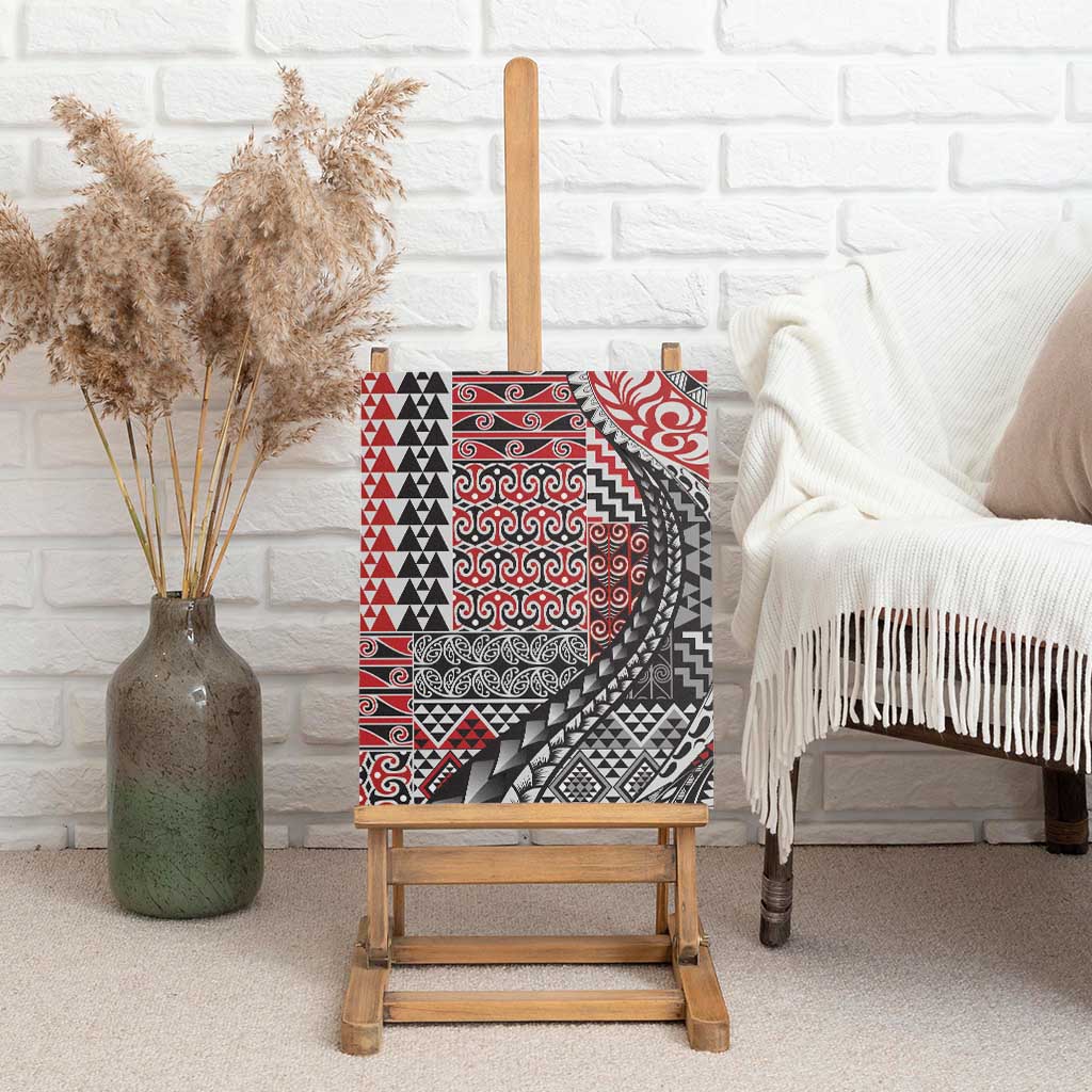 Aotearoa Maori Tribal Tattoo Canvas Wall Art Kowhaiwhai Taniko Patchwork Motifs LT9 - Polynesian Pride