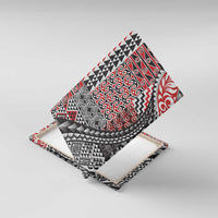 Aotearoa Maori Tribal Tattoo Canvas Wall Art Kowhaiwhai Taniko Patchwork Motifs LT9 With Frame Red - Polynesian Pride