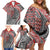 Aotearoa Maori Tribal Tattoo Family Matching Off Shoulder Short Dress and Hawaiian Shirt Kowhaiwhai Taniko Patchwork Motifs