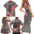 Aotearoa Maori Tribal Tattoo Family Matching Short Sleeve Bodycon Dress and Hawaiian Shirt Kowhaiwhai Taniko Patchwork Motifs