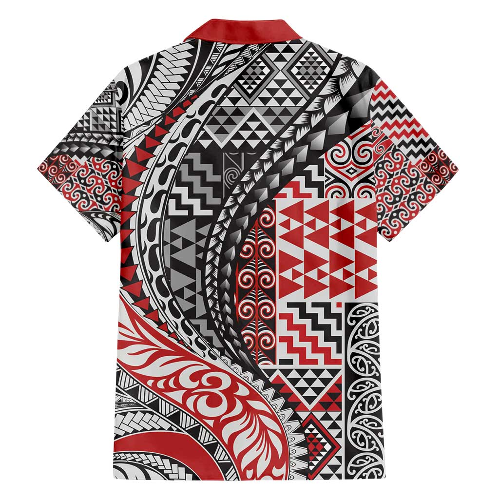 Aotearoa Maori Tribal Tattoo Hawaiian Shirt Kowhaiwhai Taniko Patchwork Motifs LT9 - Polynesian Pride