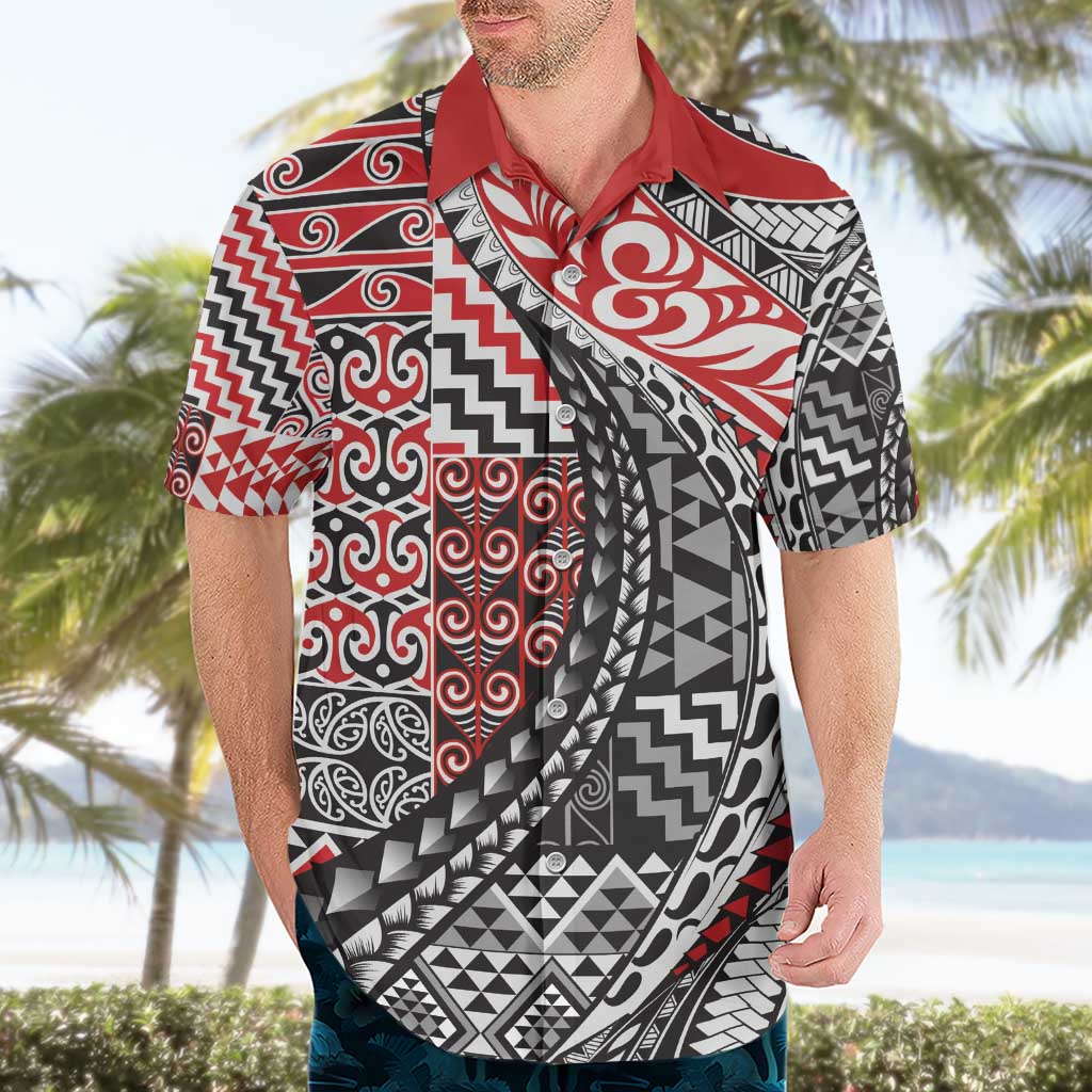 Aotearoa Maori Tribal Tattoo Hawaiian Shirt Kowhaiwhai Taniko Patchwork Motifs LT9 - Polynesian Pride