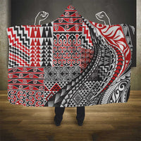Aotearoa Maori Tribal Tattoo Hooded Blanket Kowhaiwhai Taniko Patchwork Motifs LT9 - Polynesian Pride