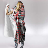 Aotearoa Maori Tribal Tattoo Hooded Blanket Kowhaiwhai Taniko Patchwork Motifs LT9 - Polynesian Pride