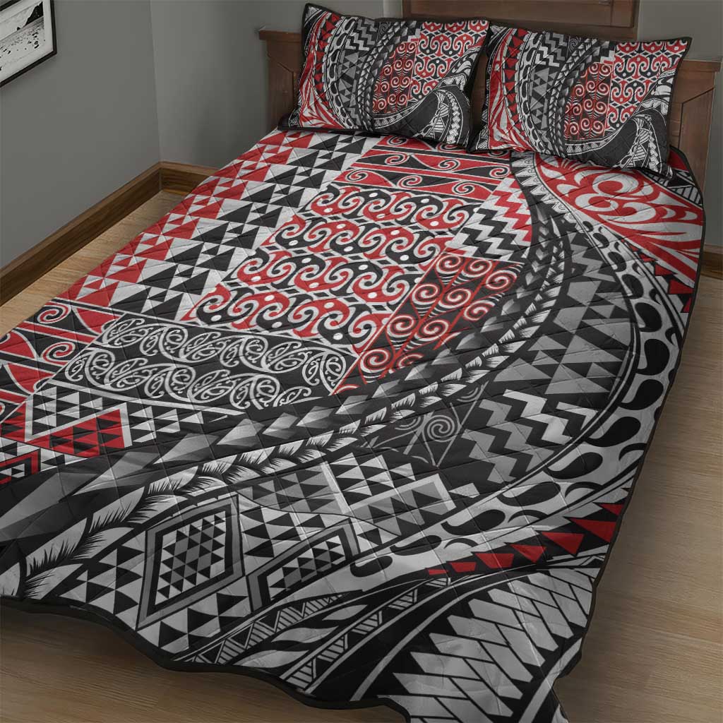 Aotearoa Maori Tribal Tattoo Quilt Bed Set Kowhaiwhai Taniko Patchwork Motifs LT9 - Polynesian Pride