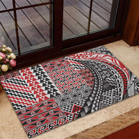 Aotearoa Maori Tribal Tattoo Rubber Doormat Kowhaiwhai Taniko Patchwork Motifs LT9 - Polynesian Pride