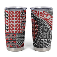 Aotearoa Maori Tribal Tattoo Tumbler Cup Kowhaiwhai Taniko Patchwork Motifs LT9 Red - Polynesian Pride