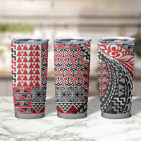 Aotearoa Maori Tribal Tattoo Tumbler Cup Kowhaiwhai Taniko Patchwork Motifs LT9 - Polynesian Pride
