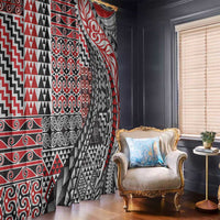 Aotearoa Maori Tribal Tattoo Window Curtain Kowhaiwhai Taniko Patchwork Motifs LT9 - Polynesian Pride