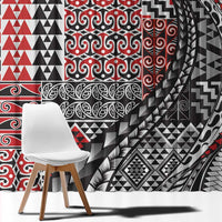 Aotearoa Maori Tribal Tattoo Window Curtain Kowhaiwhai Taniko Patchwork Motifs LT9 - Polynesian Pride