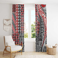 Aotearoa Maori Tribal Tattoo Window Curtain Kowhaiwhai Taniko Patchwork Motifs LT9 - Polynesian Pride
