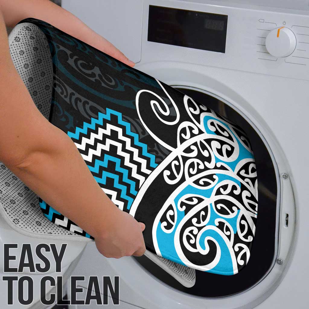 Blue Aotearoa Tukutuku Manawa Tapu Bathroom Set Ta Moko Toi Maori - Polynesian Pride