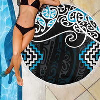 Blue Aotearoa Tukutuku Manawa Tapu Beach Blanket Ta Moko Toi Maori LT9 - Polynesian Pride