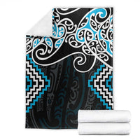 Blue Aotearoa Tukutuku Manawa Tapu Blanket Ta Moko Toi Maori LT9 - Polynesian Pride