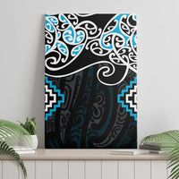 Blue Aotearoa Tukutuku Manawa Tapu Canvas Wall Art Ta Moko Toi Maori LT9 - Polynesian Pride