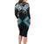 Blue Aotearoa Tukutuku Manawa Tapu Family Matching Long Sleeve Bodycon Dress and Hawaiian Shirt Ta Moko Toi Maori