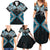 Blue Aotearoa Tukutuku Manawa Tapu Family Matching Summer Maxi Dress and Hawaiian Shirt Ta Moko Toi Maori