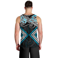 Blue Aotearoa Tukutuku Manawa Tapu Men Tank Top Ta Moko Toi Maori LT9 - Polynesian Pride