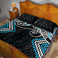 Blue Aotearoa Tukutuku Manawa Tapu Quilt Bed Set Ta Moko Toi Maori LT9 - Polynesian Pride
