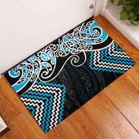 Blue Aotearoa Tukutuku Manawa Tapu Rubber Doormat Ta Moko Toi Maori LT9 - Polynesian Pride
