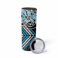 Blue Aotearoa Tukutuku Manawa Tapu Skinny Tumbler Ta Moko Toi Maori